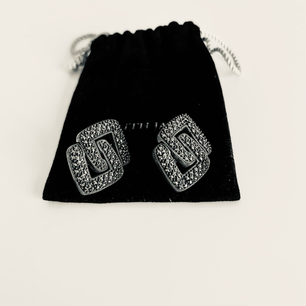 Judith Jack Marcasite Sterling Silver Earrings.
